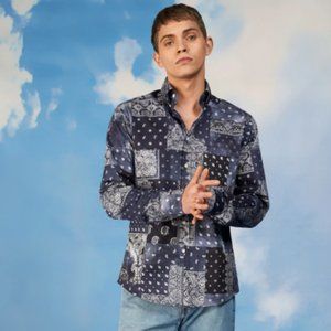 Fred Segal PATCHWORK BANDANA ETON SHIRT